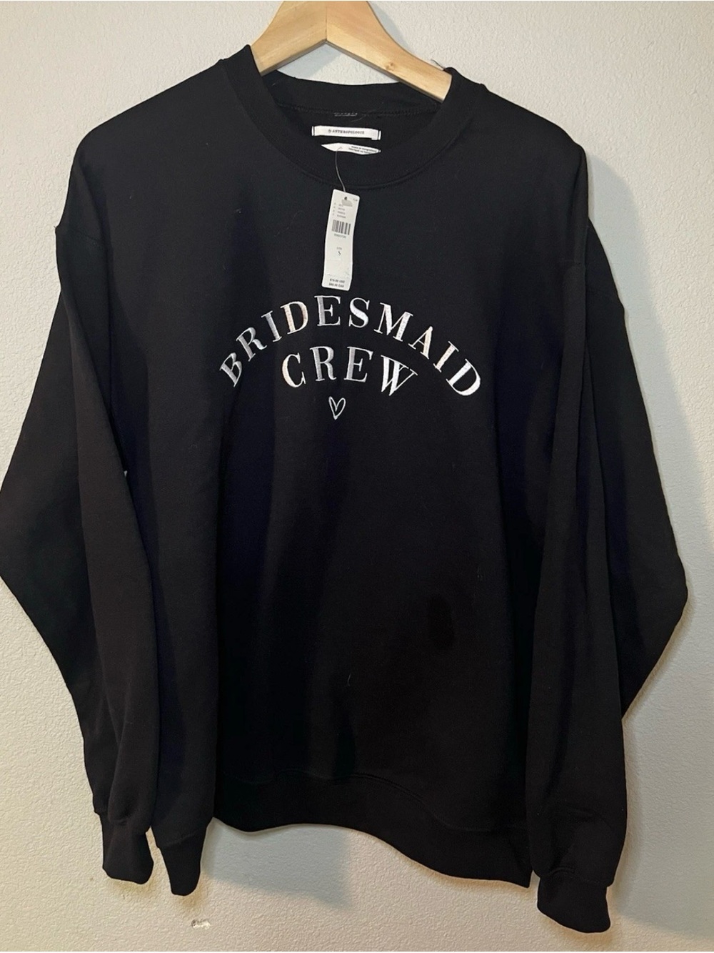 By Anthropologie Weddings Bridesmaid Crew-Neck Sweatshirt Size S NWT